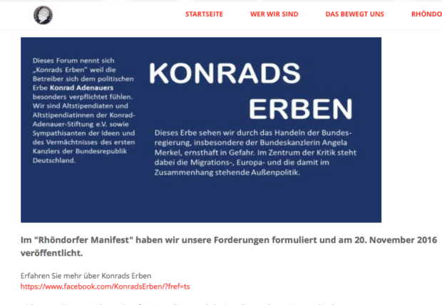 Dokumentation: Rhöndorfer Manifest der Interessengemeinschaft „Konrads Erben“
