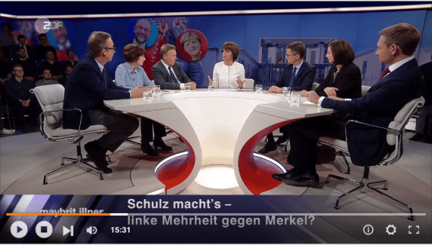 Maybrit Illner: „Schulz macht’s – linke Mehrheit gegen Merkel?“