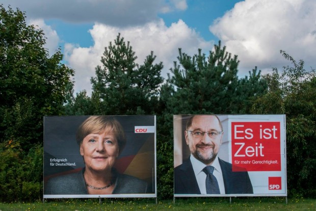 Plakatwerbung von CDU und SPD – Gesicht und Sicht