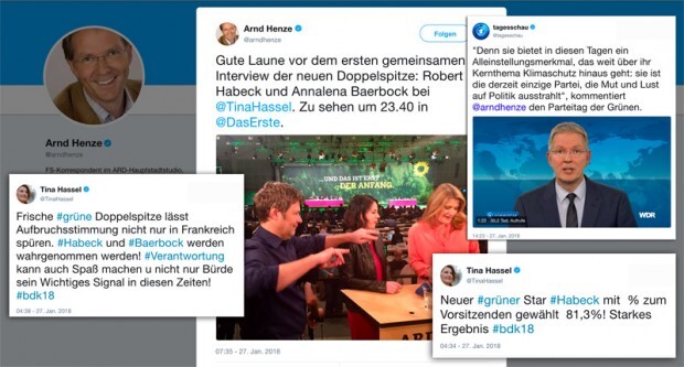 Die Grünen, Freude der ARD. Oder ARD, Pressestelle der Grünen?
