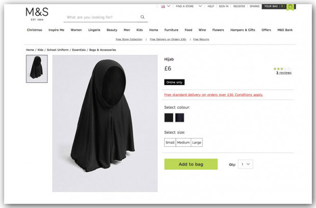 Protest gegen Marks & Spencer für Verkauf von Hijabs für Mädchen unter neun Jahren