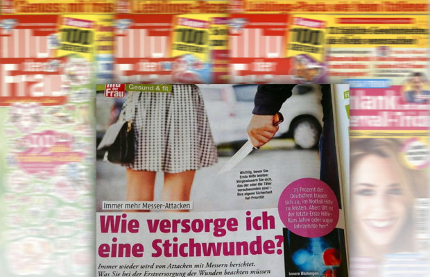 „Illu der Frau“ gibt Tipps, wie „Stichwunden“ zu versorgen sind