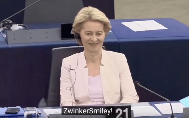 Von der Leyen: Lachen schockgefroren