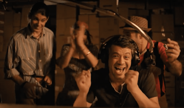 Lachen mit Schusswunde