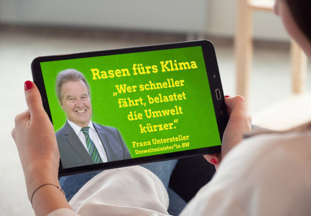 Grüne Doppelmoral: Schlemmen für die Flüchtlingsrettung, Rasen für das Tempolimit