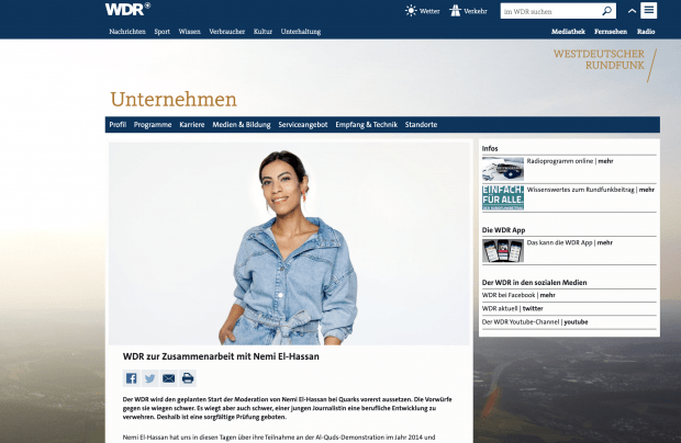 Fast-WDR-Moderatorin Nemi El-Hassan: Spuren führen zu Islamismus und Salafismus