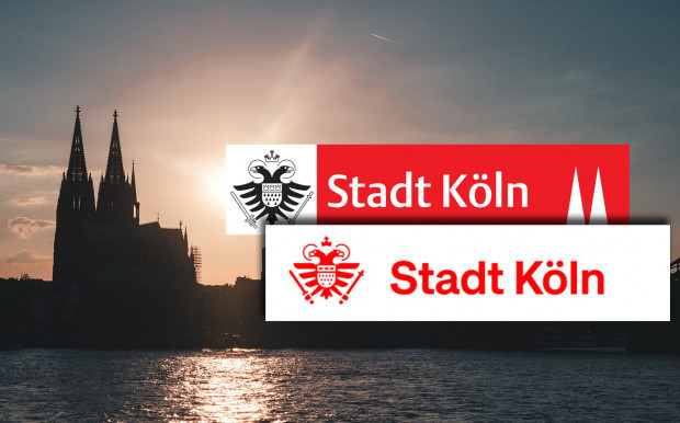 Kölner Logo ohne Dom: Eine schwarze Blaupause