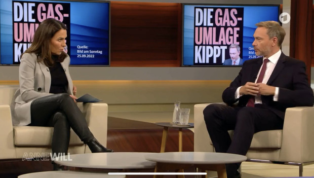 Bei Anne Will: FDP-Chef Christian Lindner versucht den Aufstand gegen Robert Habeck