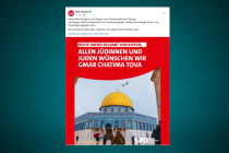 Die SPD wünscht ein schönes Jom Kippur – mit dem Felsendom als Motiv