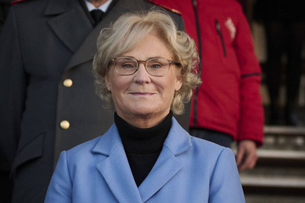 Lambrecht fotografierte ihren Sohn selbst im Regierungshubschrauber