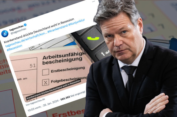 Glosse: „Studie“: Krankenstand wohl schuld an Rezession – Habeck atmet auf – und mahnt