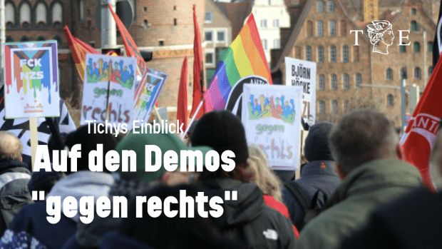 Auf den Aufmärschen „gegen rechts“