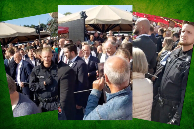 Innerhalb der Wäscheleine: Olaf Scholz’ gefaktes Bad in der Menge