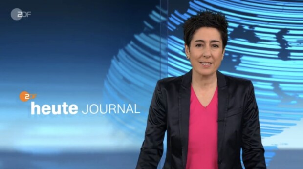 Dunja Hayali mit schlechtem Kalauer