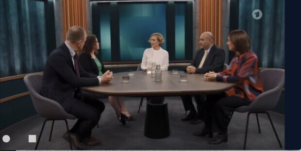 Bei Miosga: Omid Nouripour findet Donald Trump „naiv“