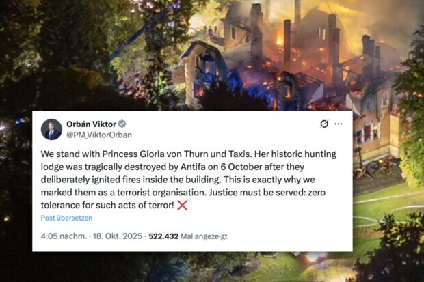 Nach Brandanschlag auf Thurn-und-Taxis-Schloss: Solidarität von Orban – Wegducken von Merz