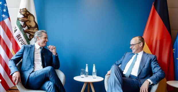 Friedrich Merz und Gavin Newsom: Partner im Kampf gegen die freie Gesellschaft
