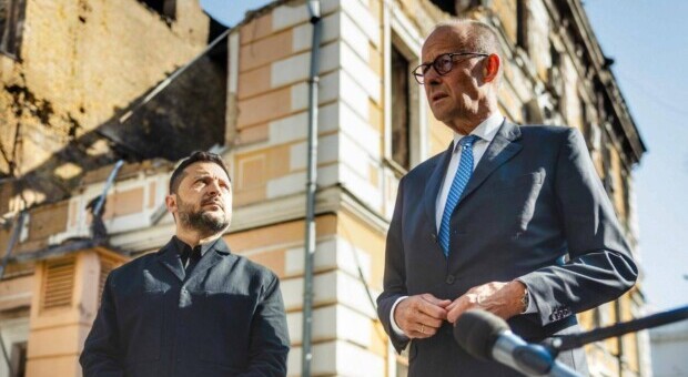 Wolodymyr Selenskyj und Friedrich Merz in Kiew.